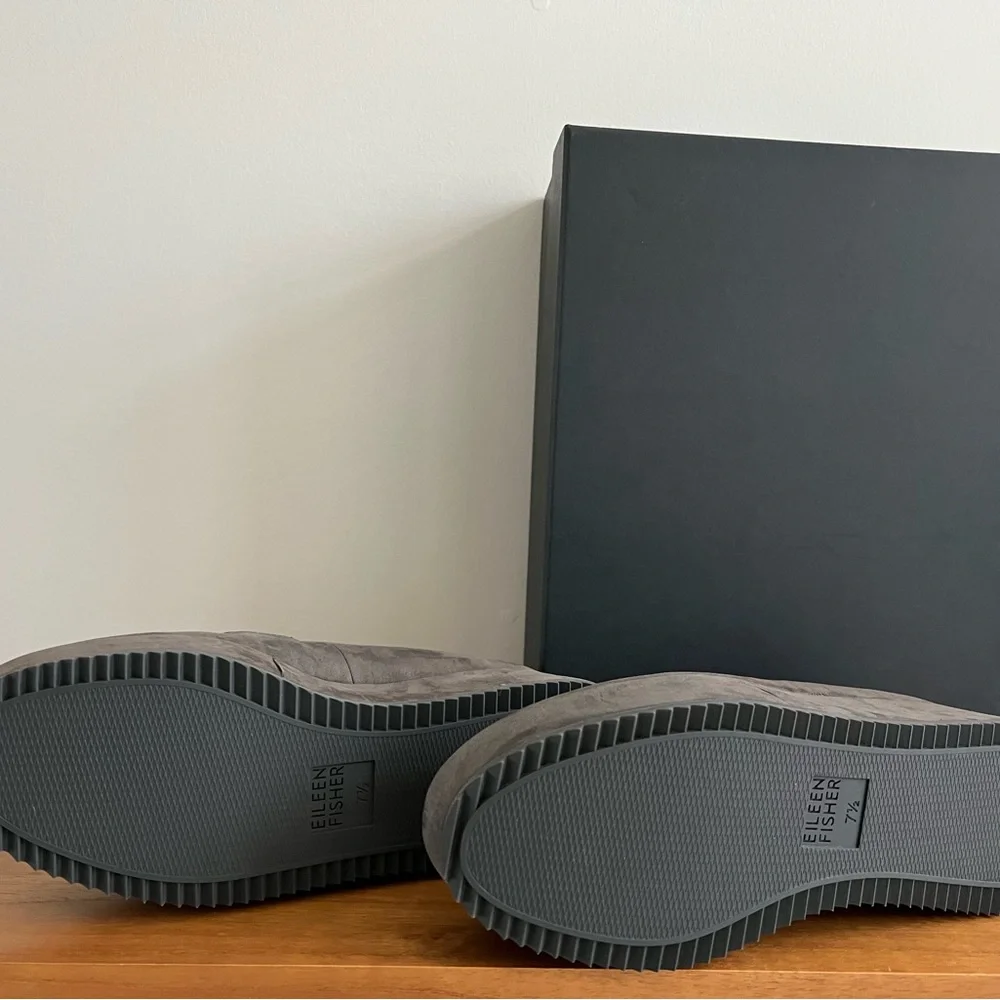 NWT Eileen Fisher Max Nubuck Wedge Loafers - Picture 4 of 8